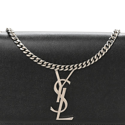 Saint Laurent Grain De Poudre Medium Classic Monogram Kate Satchel Black 8 of 10