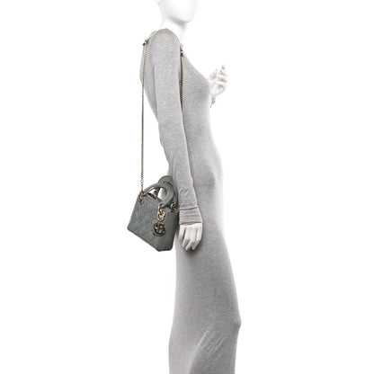 Christian Dior Patent Cannage Mini Lady Dior Grey Stone 2 of 11