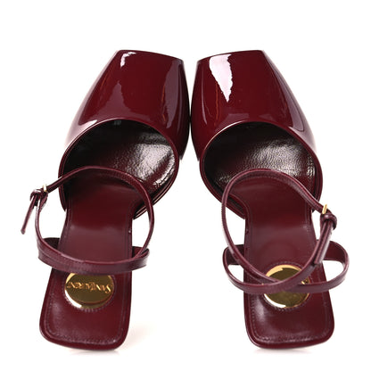 Saint Laurent Patent Calfskin La Scandale 110 Sandals 37.5 Grenat 2 of 11