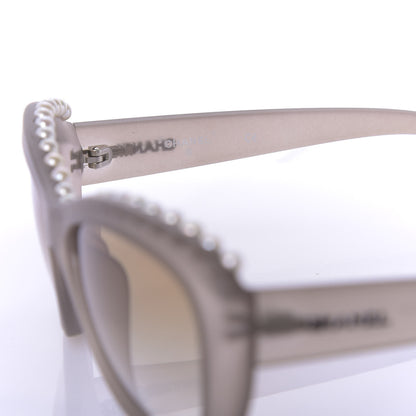 Chanel Freshwater Cultured Pearl Butterfly Sunglasses 6038 H Taupe 6 of 7