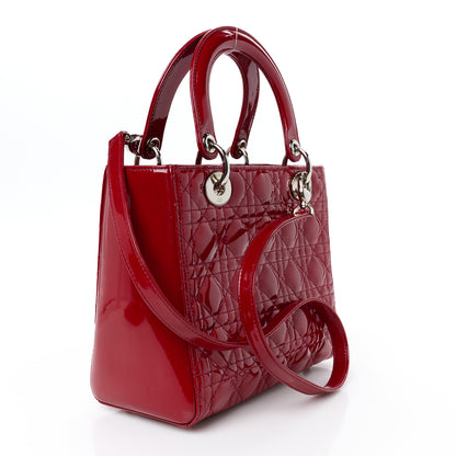 Christian Dior Patent Cannage Medium Lady Dior Red 3 of 10