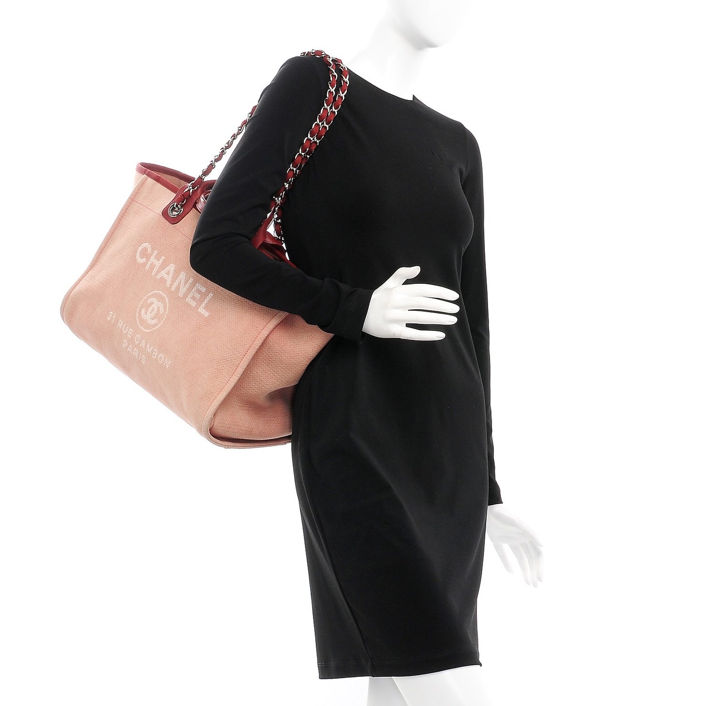 Canvas Large Deauville Tote Red