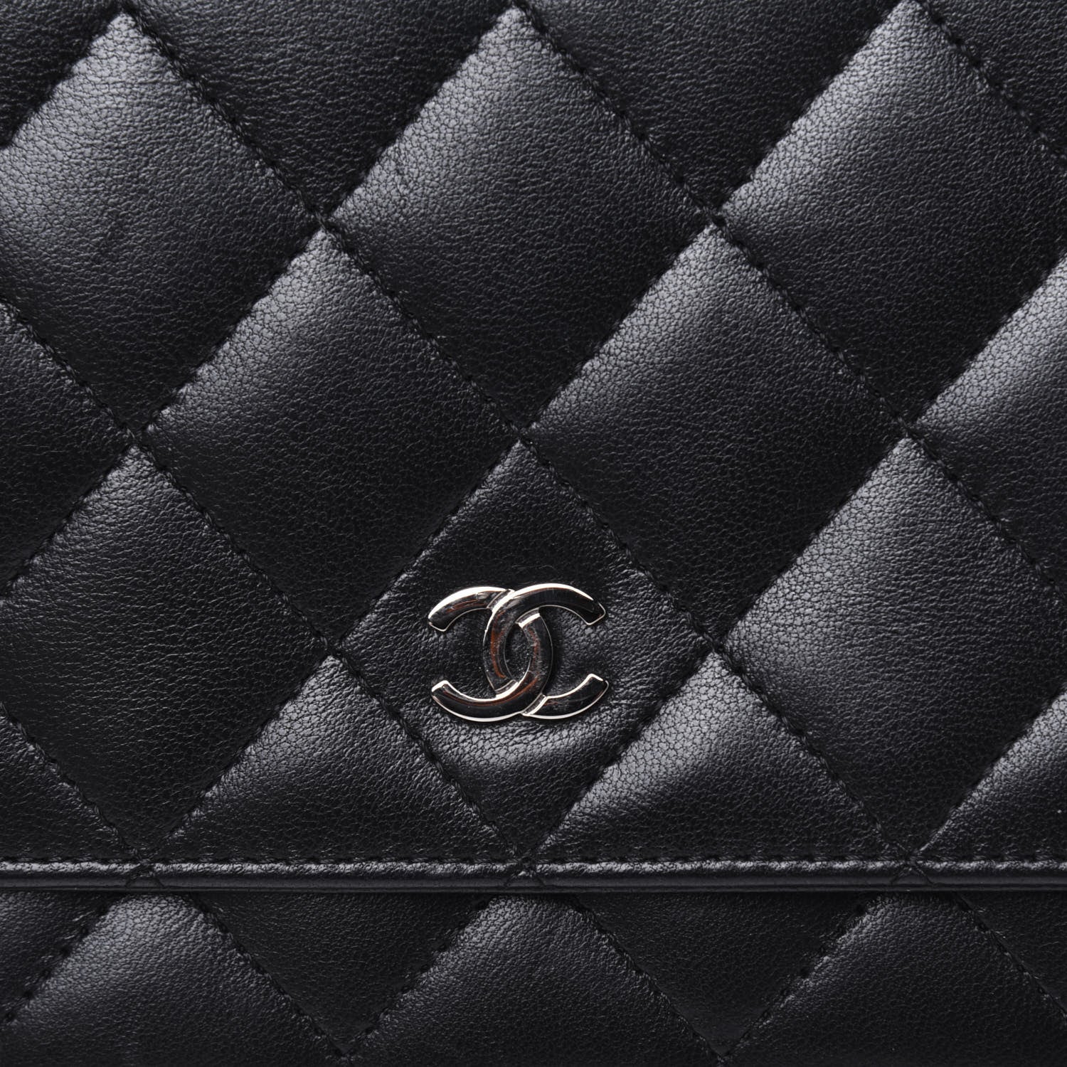 Chanel Lambskin Quilted Wallet On Chain WOC Black 13 of 13