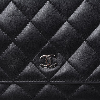 Chanel Lambskin Quilted Wallet On Chain WOC Black 13 of 13