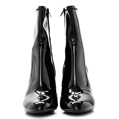 Louis Vuitton Patent Silhouette Ankle Boots 38.5 Black 2 of 11