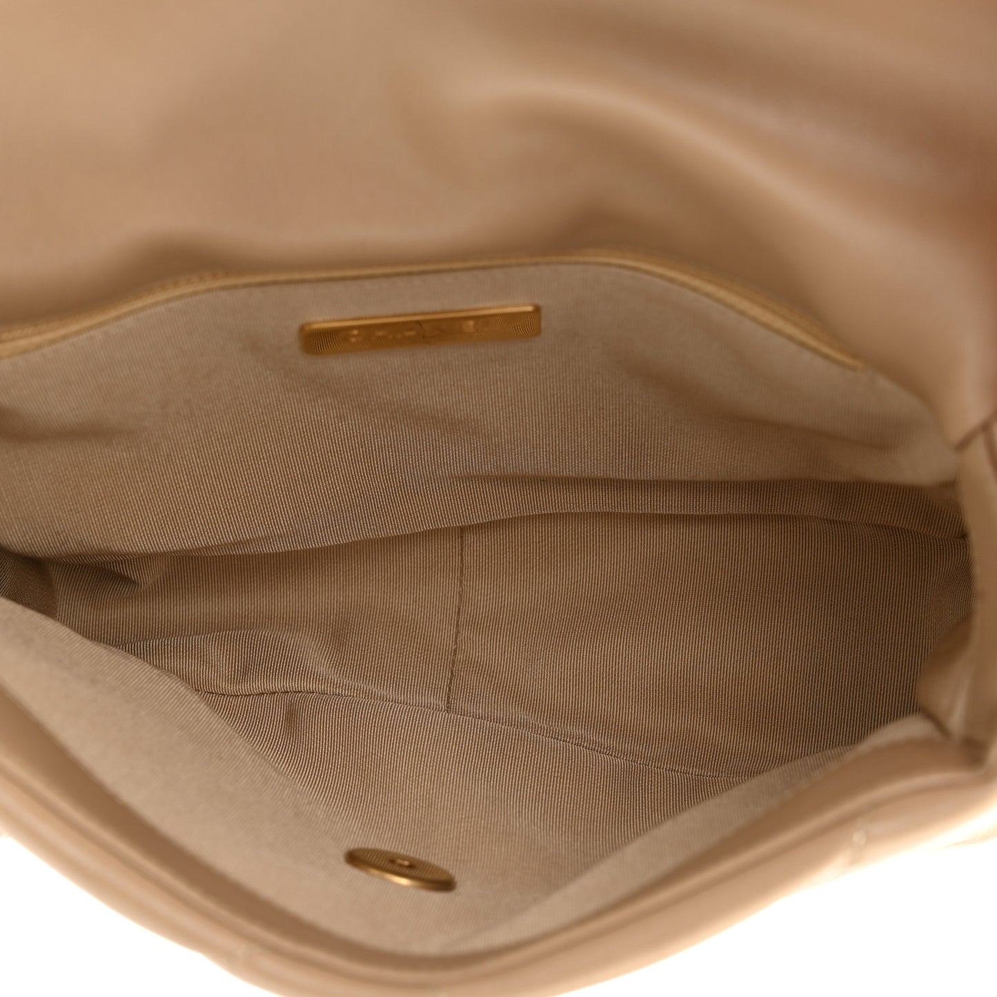 Lambskin Quilted Medium Chanel 19 Flap Dark Beige