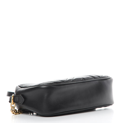 Gucci Calfskin Matelasse Small GG Marmont Chain Shoulder Bag Black 4 of 12