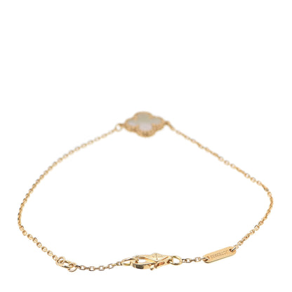 Van Cleef & Arpels 18K Yellow Gold Mother of Pearl Sweet Alhambra Bracelet 3 of 9