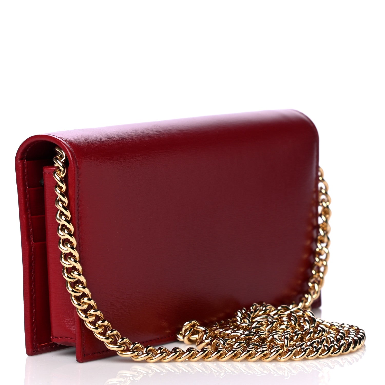 Gucci Boarded Plutone Calfskin Horsebit 1955 Wallet On Chain New Cherry Red 2 of 4