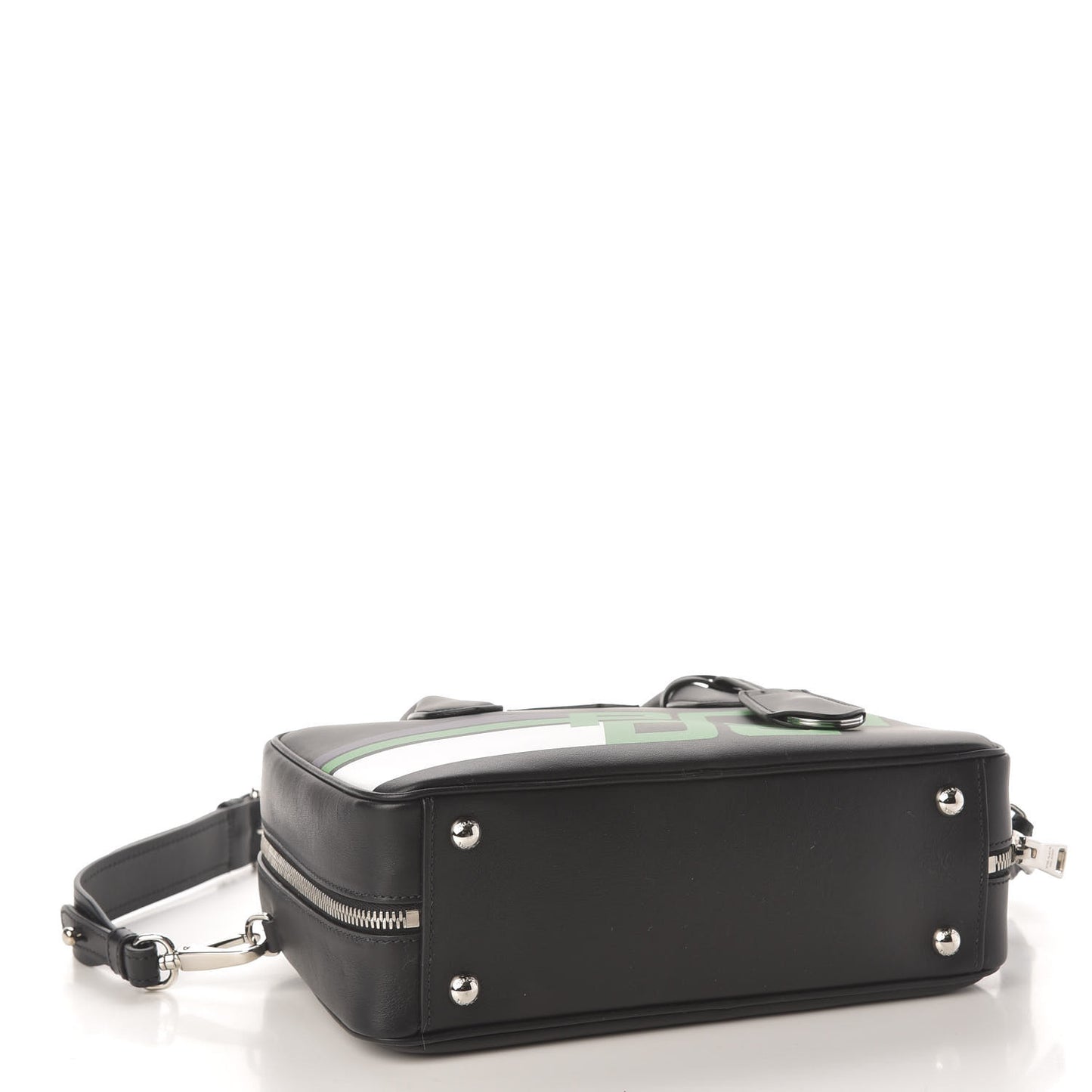 City Calfskin Racing Logo Bowler Black Verde