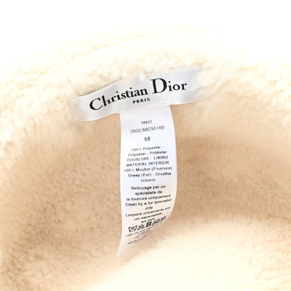 Christian Dior Nylon Shearling Cannage D-Bobby Bucket Hat 59 Black Ecru 8 of 8
