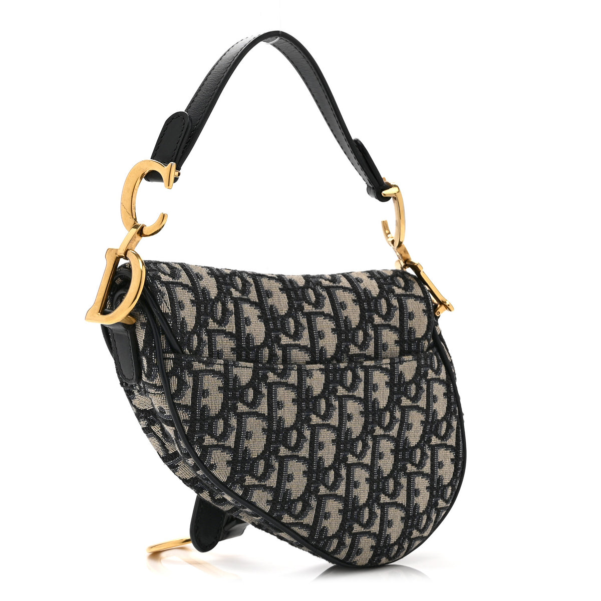 Christian Dior Oblique Mini Saddle Bag Blue 3 of 11