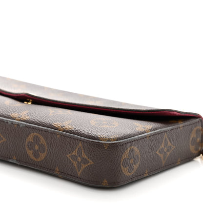 Louis Vuitton Monogram Pochette Felicie Chain Wallet Fuchsia 9 of 10
