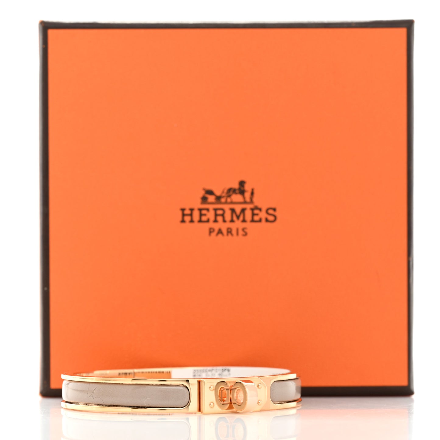 Enamel Mini Clic Kelly Bracelet PM Marron Glace