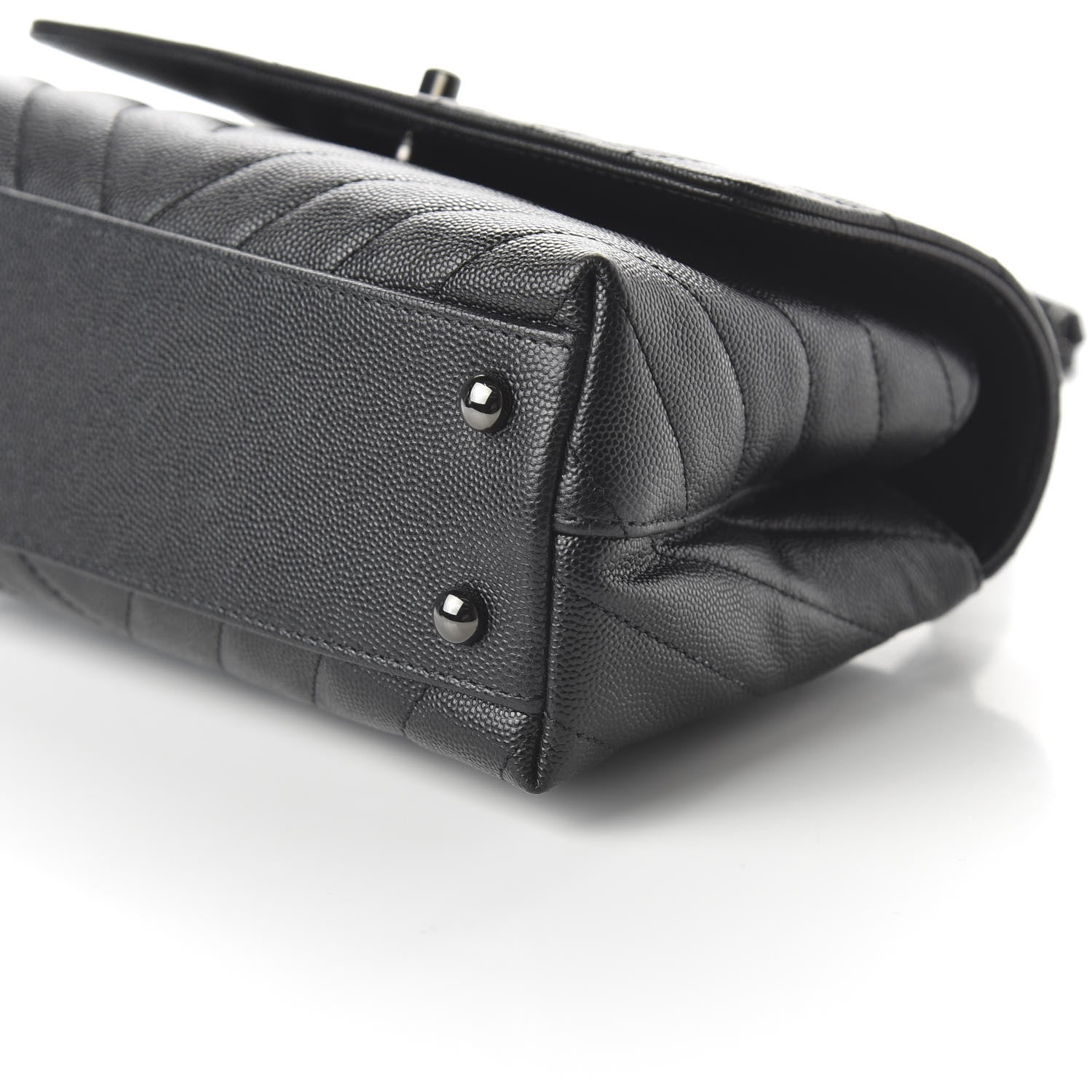 Chanel Caviar Chevron Quilted Mini Coco Handle Flap So Black 7 of 11