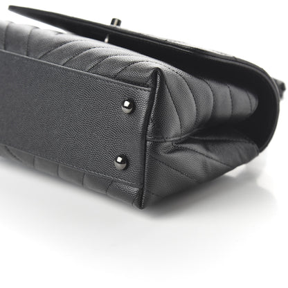 Chanel Caviar Chevron Quilted Mini Coco Handle Flap So Black 7 of 11