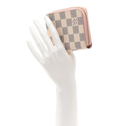 Louis Vuitton Damier Azur Zippy Coin Purse Rose Ballerine 2 of 6
