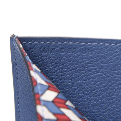 Hermes Evercolor Citizen Twill Compact Wallet Bleu de Galice Rouge Casaque Azur 6 of 10