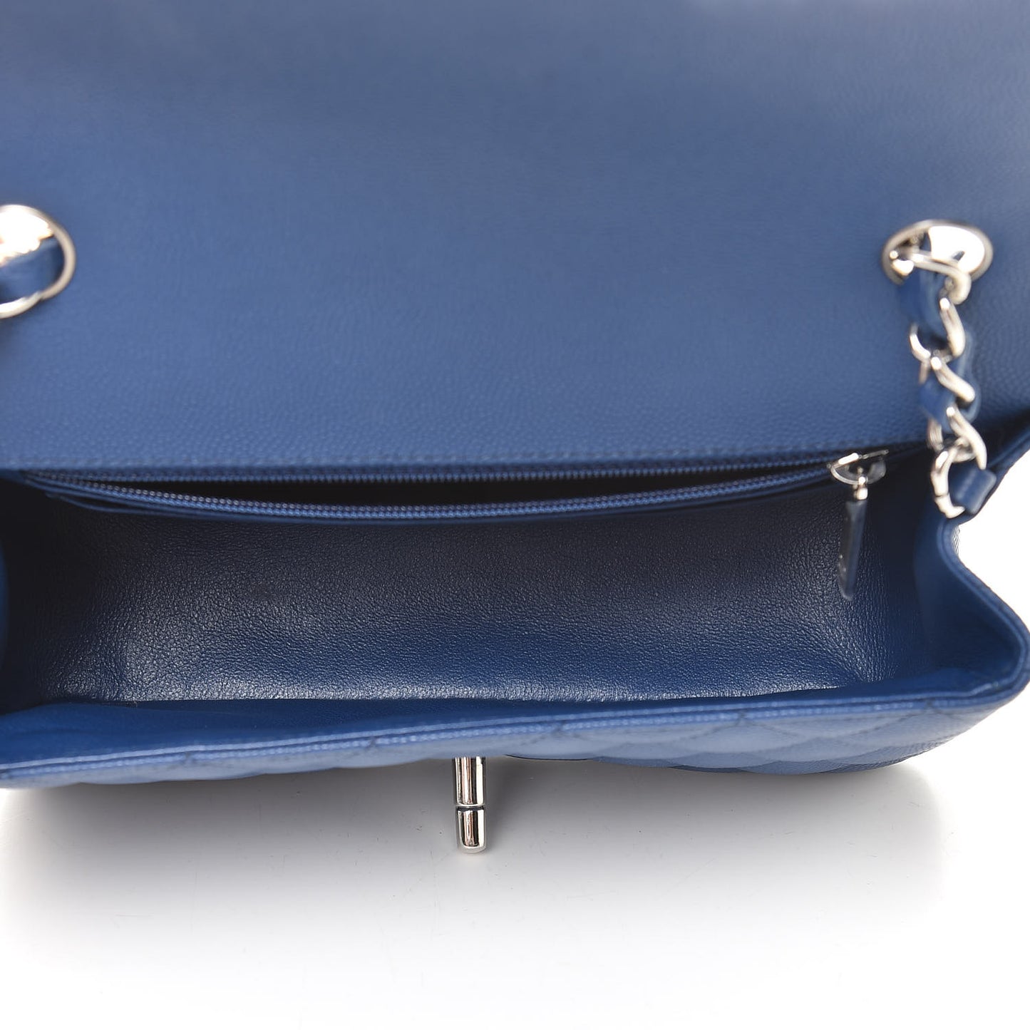 Caviar Quilted Mini Rectangular Flap Blue