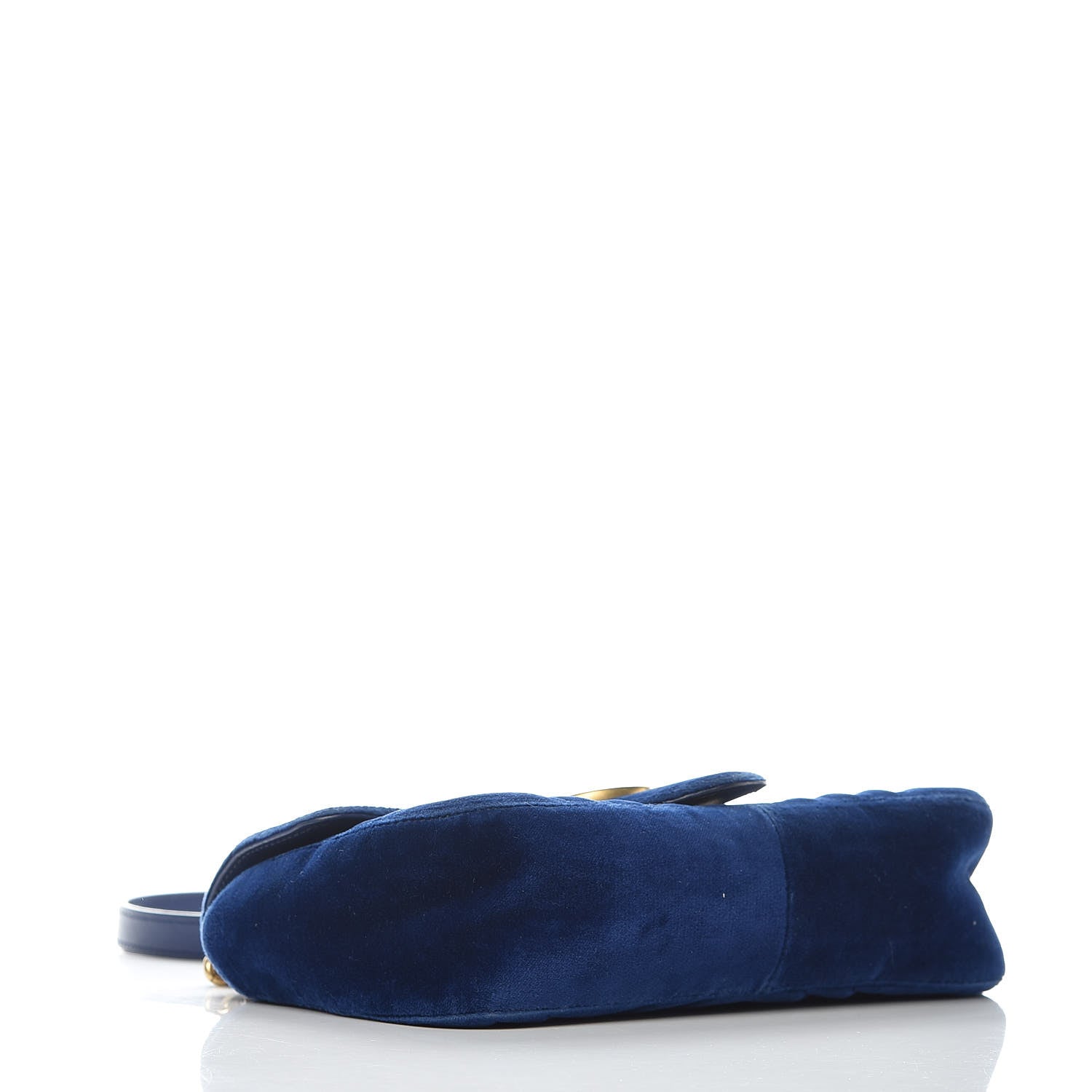Gucci Velvet Matelasse Mini GG Marmont Shoulder Bag Cobalt Blue 4 of 12