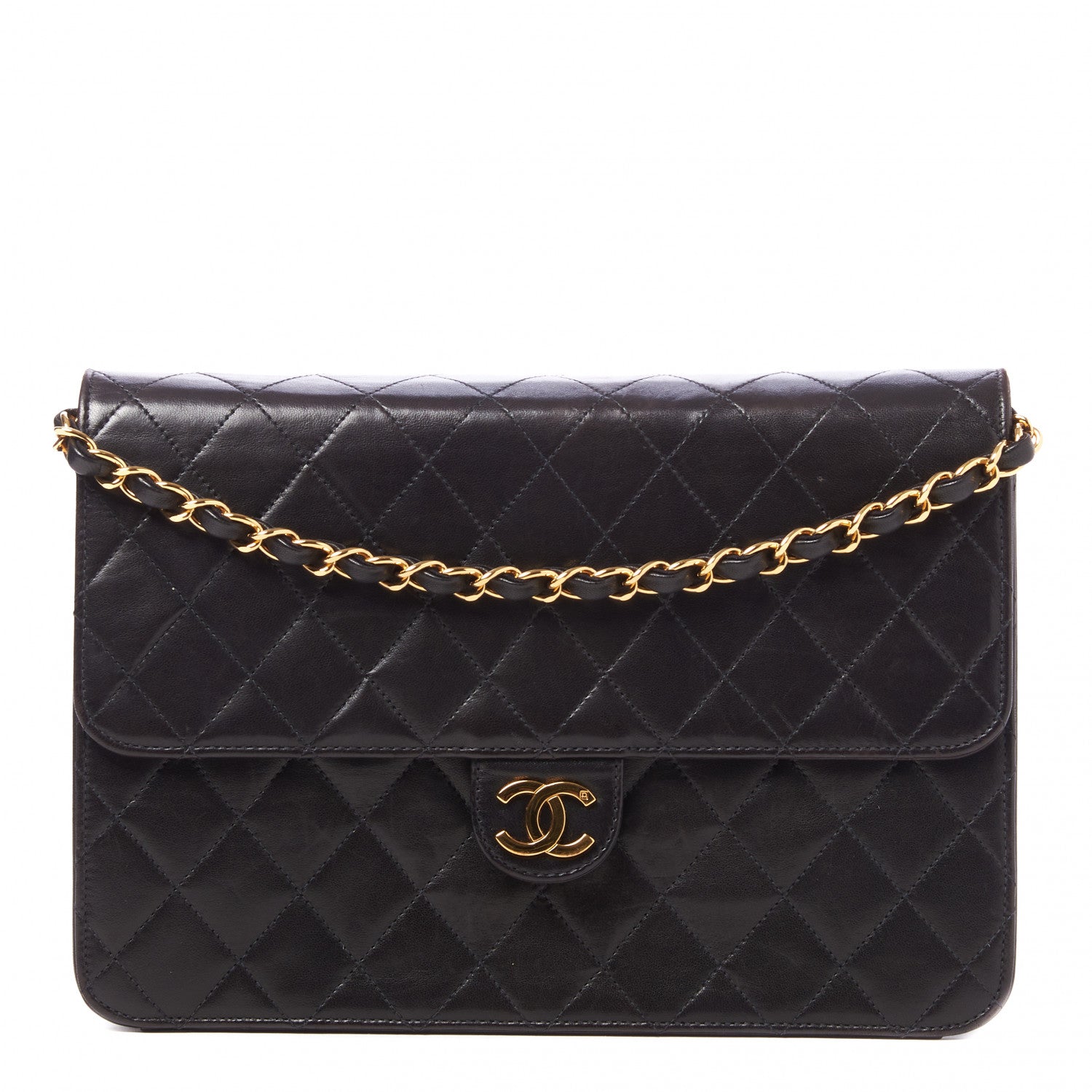 Chanel Lambskin Quilted Medium Single Flap Black 1 of 9