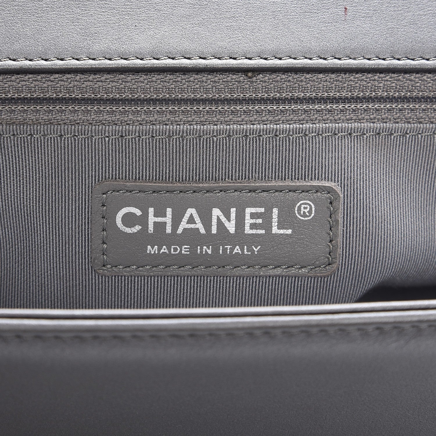 Chanel Metallic Calfskin Quilted New Medium Boy Flap Dark Silver 8 of 10