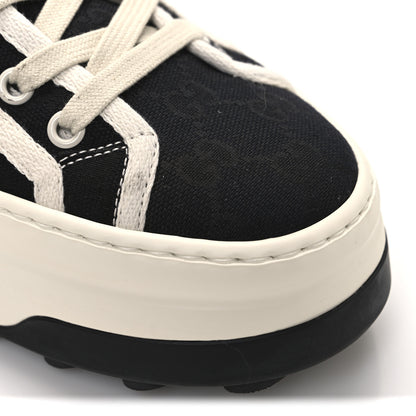 Gucci New Canvas GG Monogram Womens Tennis 1977 High Top 55mm Platform Sneakers 39.5 Black Mystic White 11 of 13