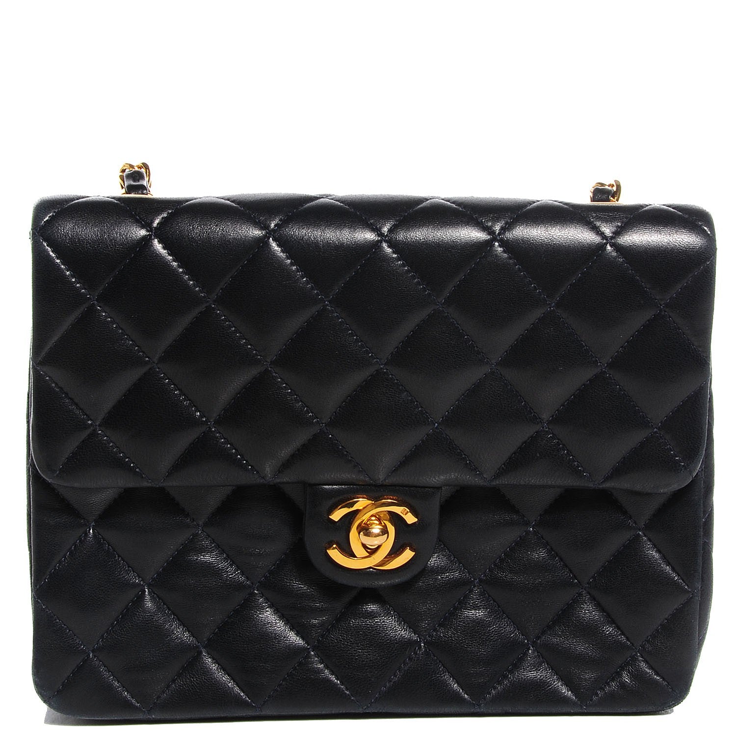 Chanel Lambskin Quilted Mini Square Flap Black 1 of 8