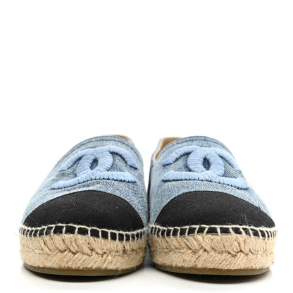 Chanel Denim CC Espadrilles 40 Blue Black 2 of 9
