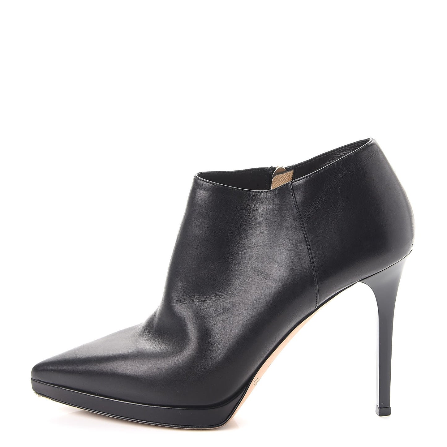 Lambskin Lindsey 100 Pointed Toe Ankle Boots 40 Black