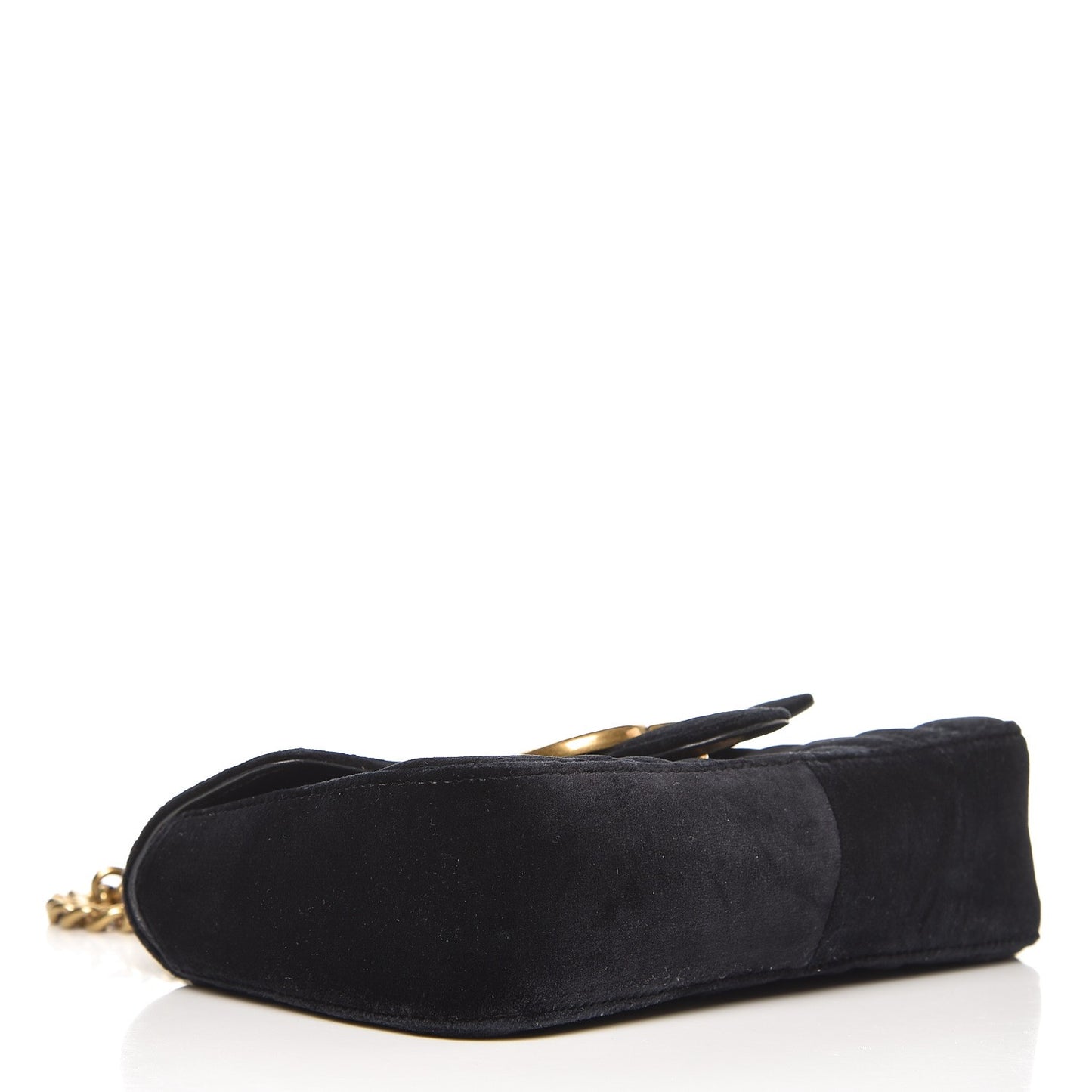 Velvet Matelasse Mini GG Marmont Shoulder Bag Black