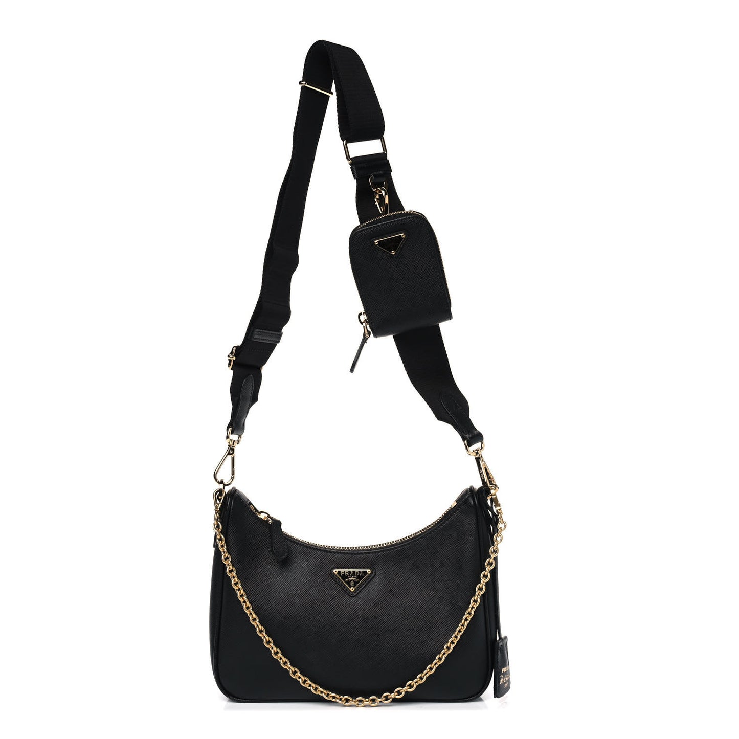 Saffiano Lux Re-Edition 2005 Shoulder Bag Black