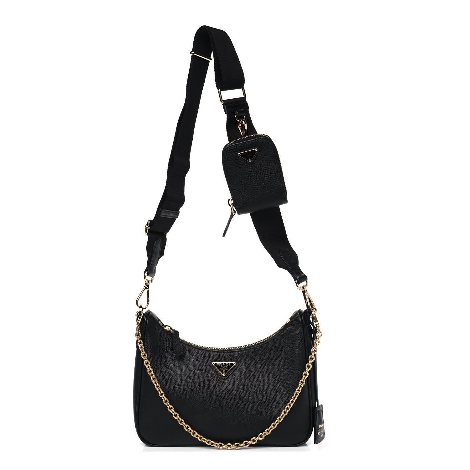 Prada Saffiano Lux Re-Edition 2005 Shoulder Bag Black 1 of 5