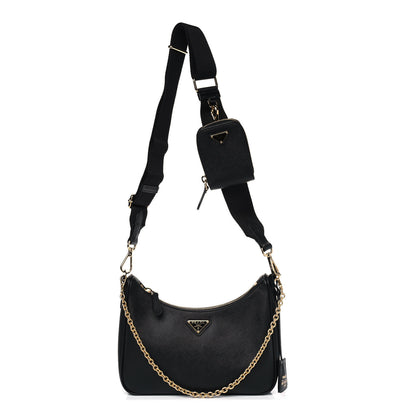 Prada Saffiano Lux Re-Edition 2005 Shoulder Bag Black 1 of 5