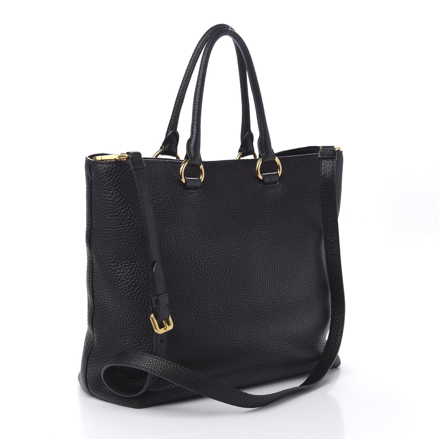 Prada Vitello Daino Tote Black 2 of 11