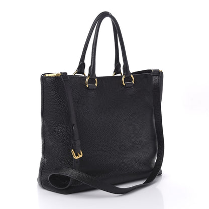 Prada Vitello Daino Tote Black 2 of 11