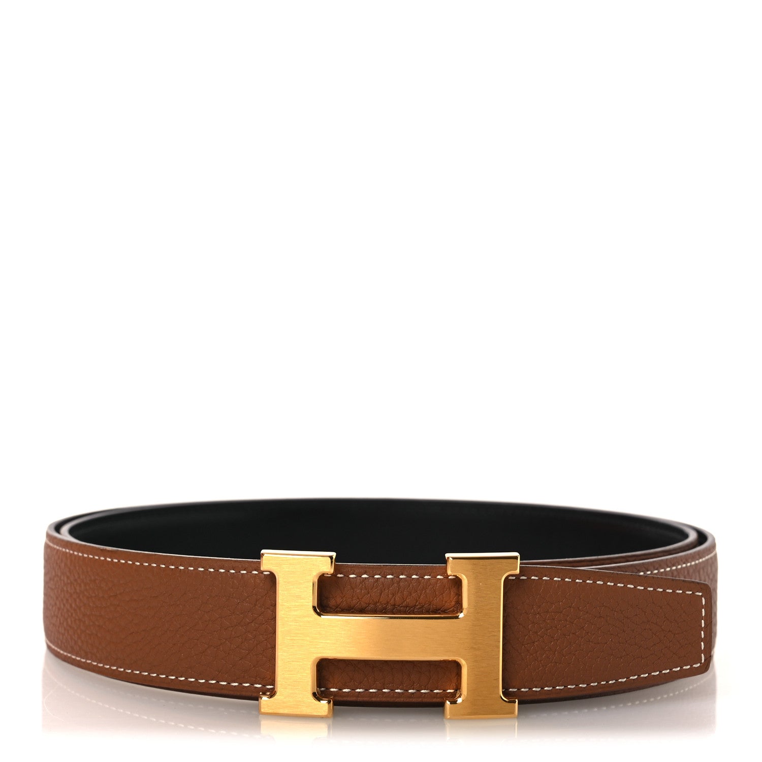 Hermes Box Togo 32mm H Belt 100 40 Black Gold 1 of 6