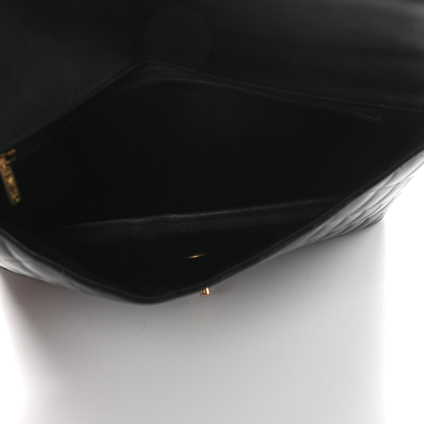 Lambskin Quilted Flap Clutch Black