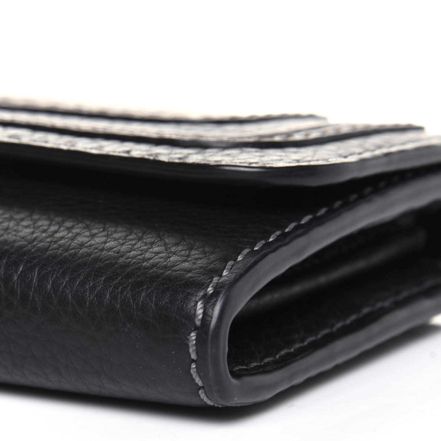 Calfskin Marcie Continental Flap Wallet Black