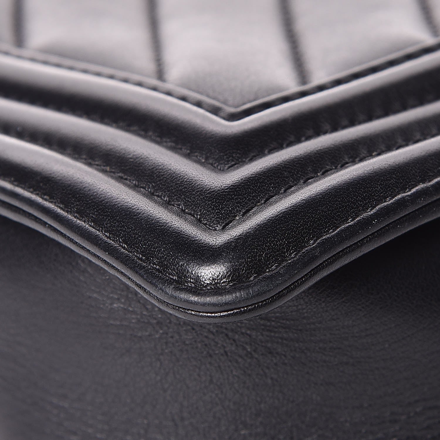 Chanel Calfskin Chevron Quilted New Medium Boy Flap Black 11 of 14