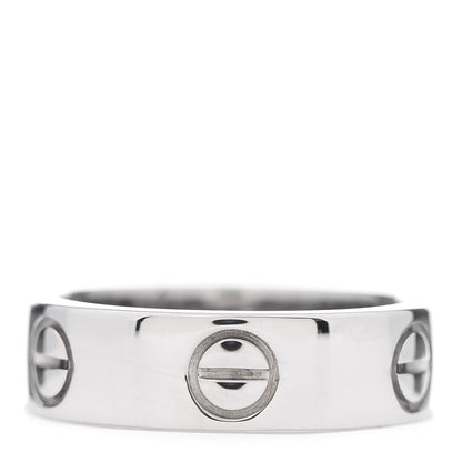 Cartier 18K White Gold 5.5mm LOVE Ring 51 5.75 1 of 8