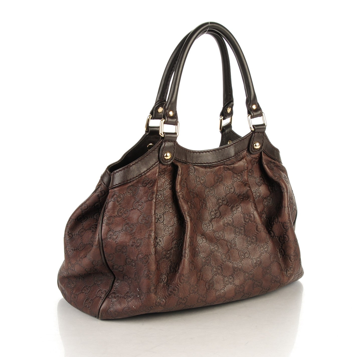 Guccissima Medium Sukey Tote Chocolate