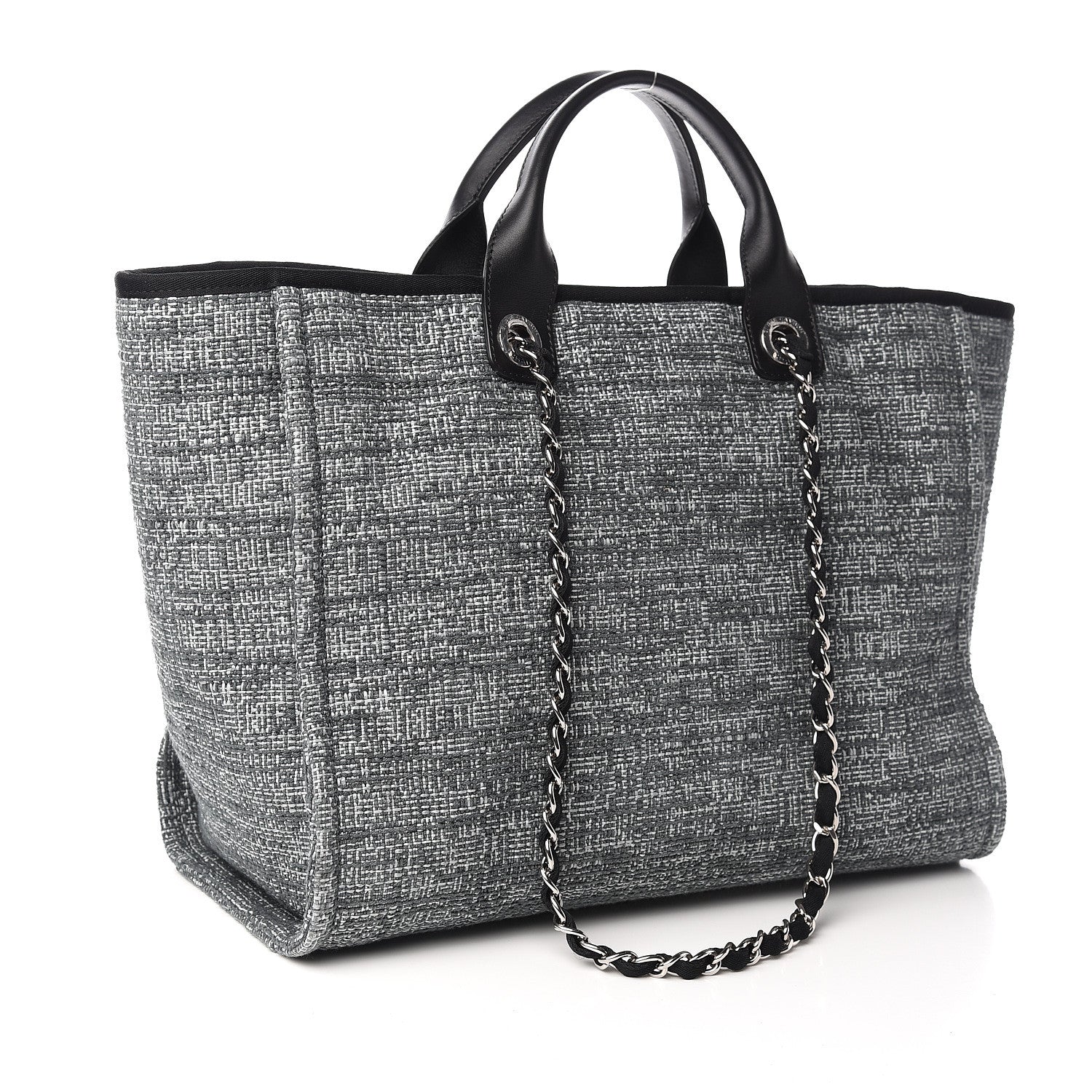Chanel Canvas Large Deauville Tote Charcoal 3 of 11