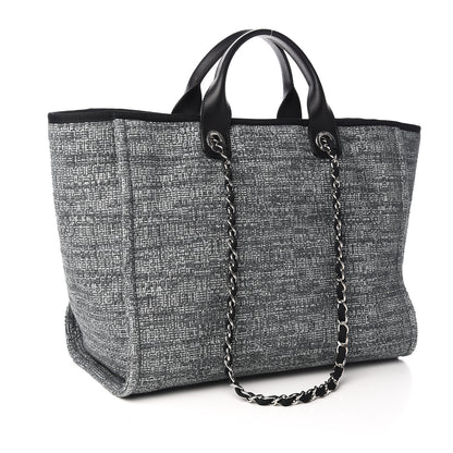 Chanel Canvas Large Deauville Tote Charcoal 3 of 11