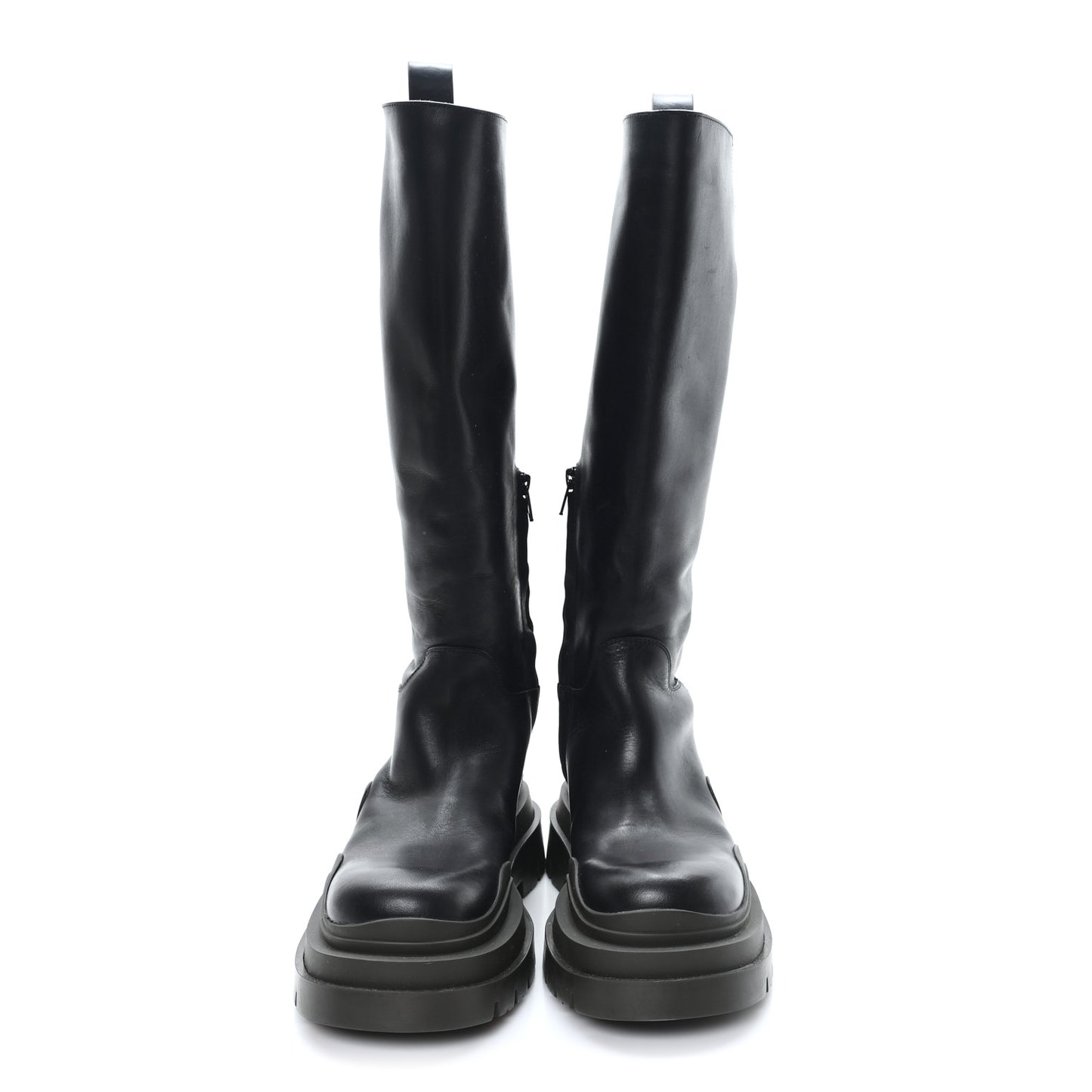 Calfskin The Tire High Boots 36 Black Camping