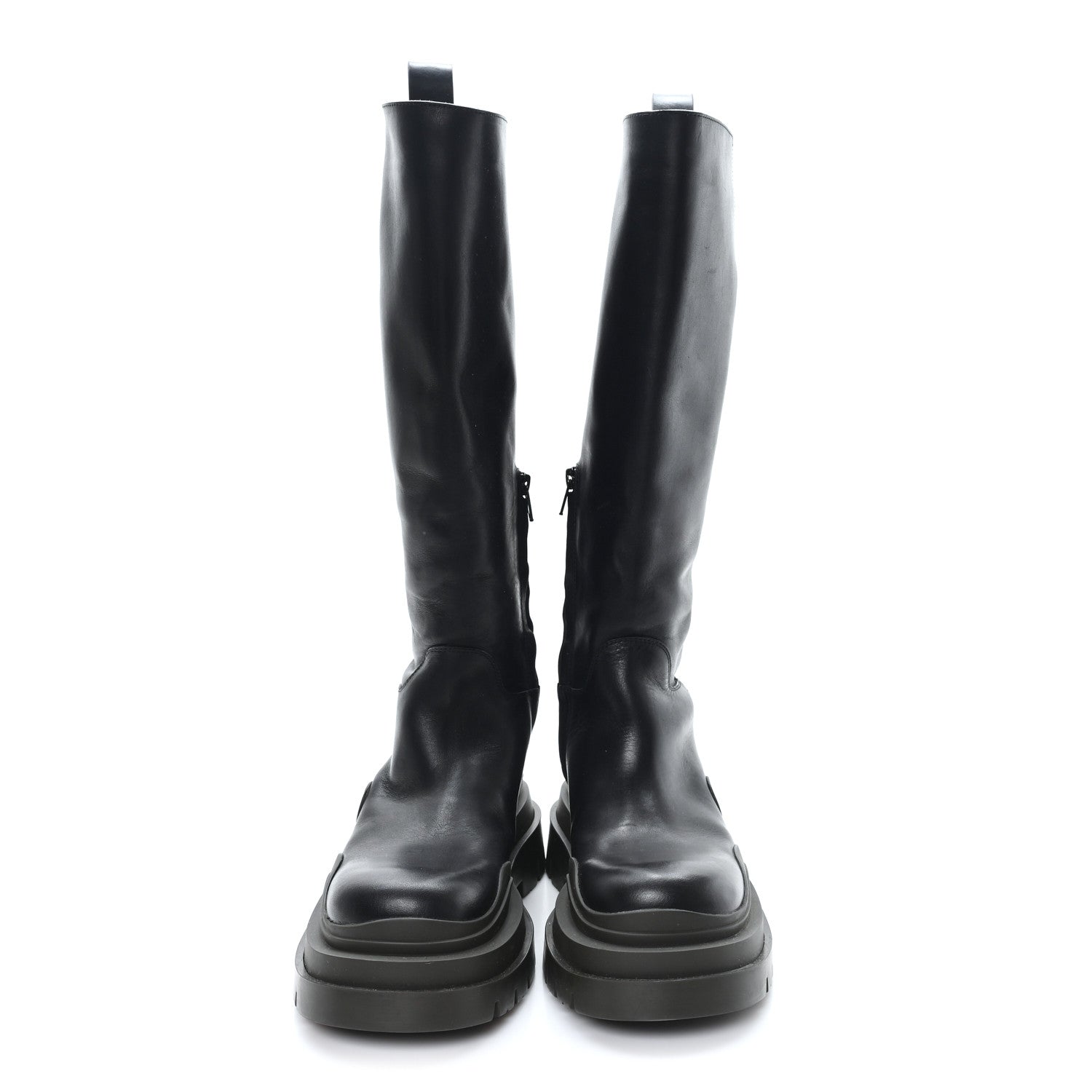 Bottega Veneta Calfskin The Tire High Boots 36 Black Camping 3 of 9