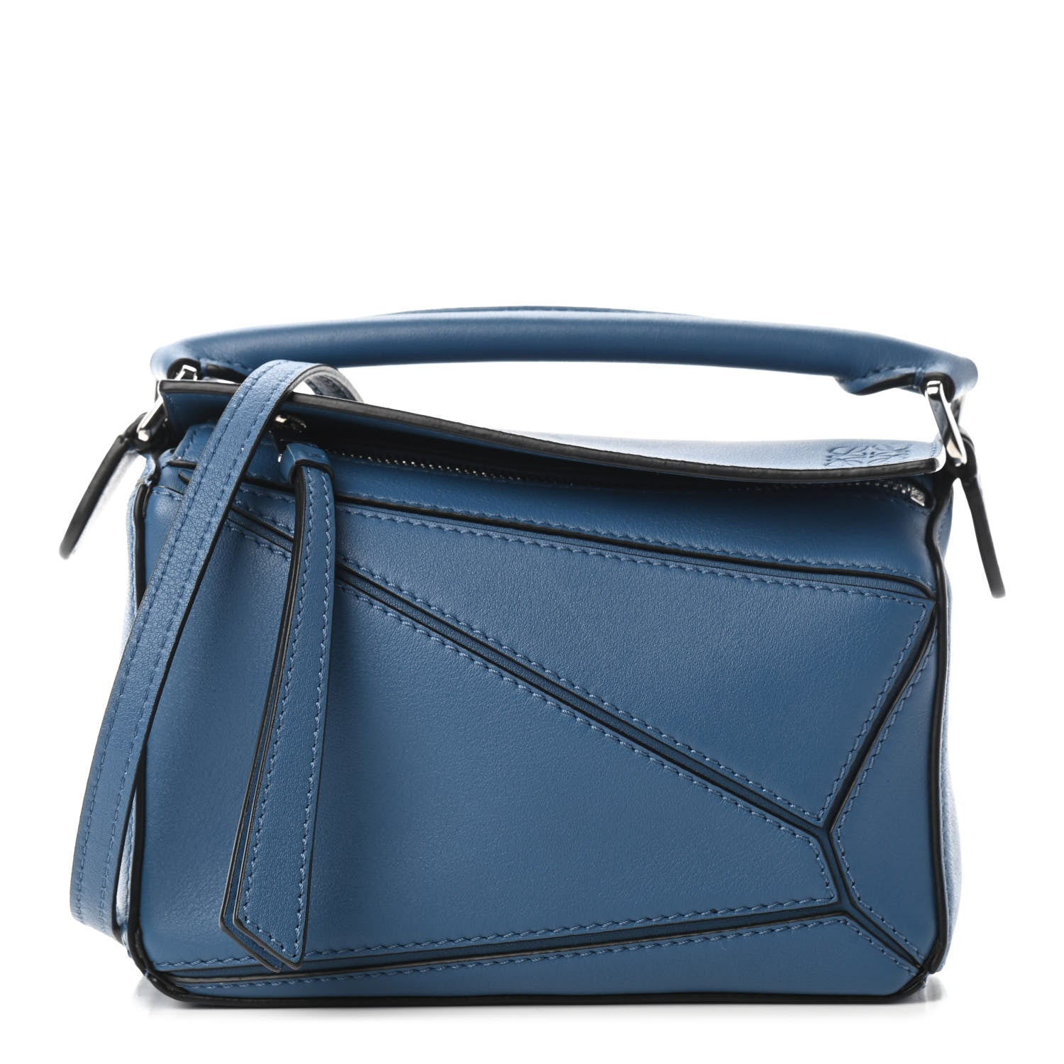 LOEWE Calfskin Puzzle Bag in size Mini in the color Blue by Fashionphile