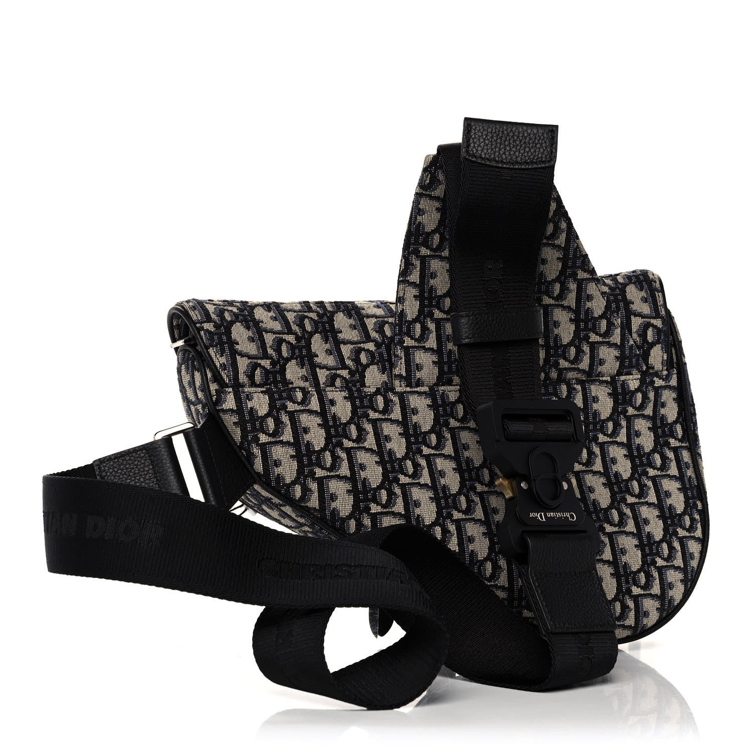 Christian Dior Oblique Mens Saddle Bag Blue 3 of 14