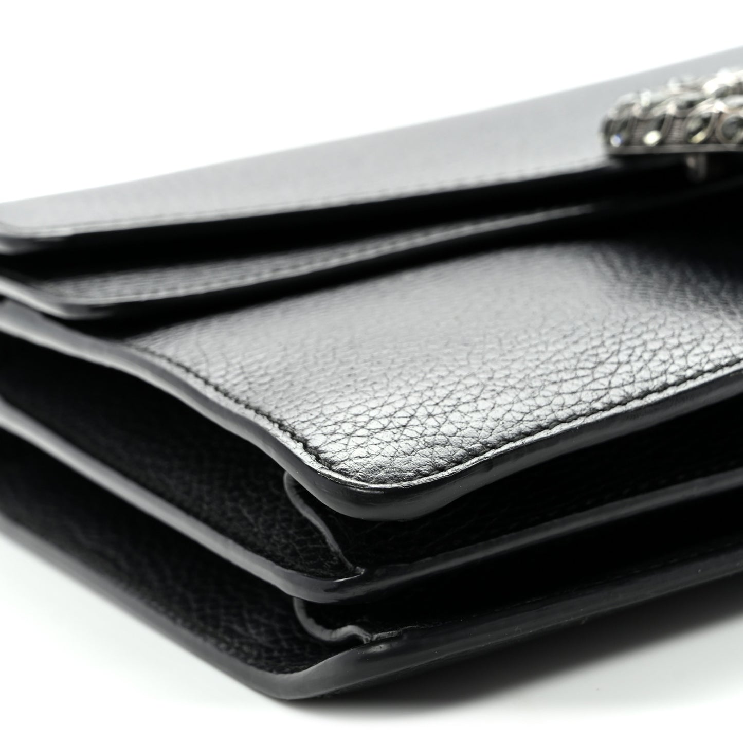 Pebbled Calfskin Small Dionysus Shoulder Bag Black