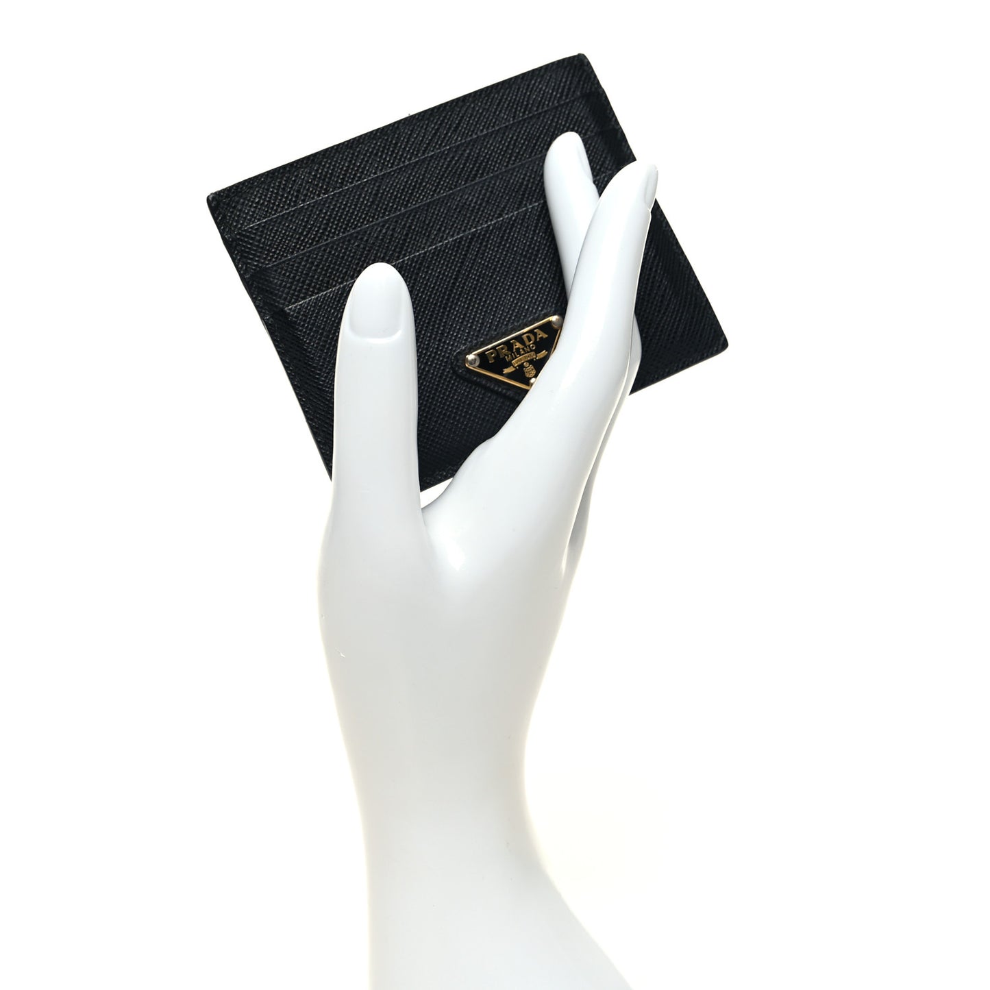 Saffiano Triangle Card Holder Black